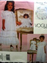 2105 HEIRLOOM LONG DRESS,EMBROIDERY,DOLL DRESS PATTERN 2-5,6-8